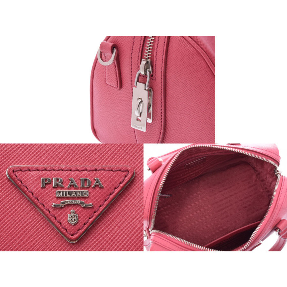 Prada bag Peonia pink Saffiano bowling leather Lux - Picture 8 of 11